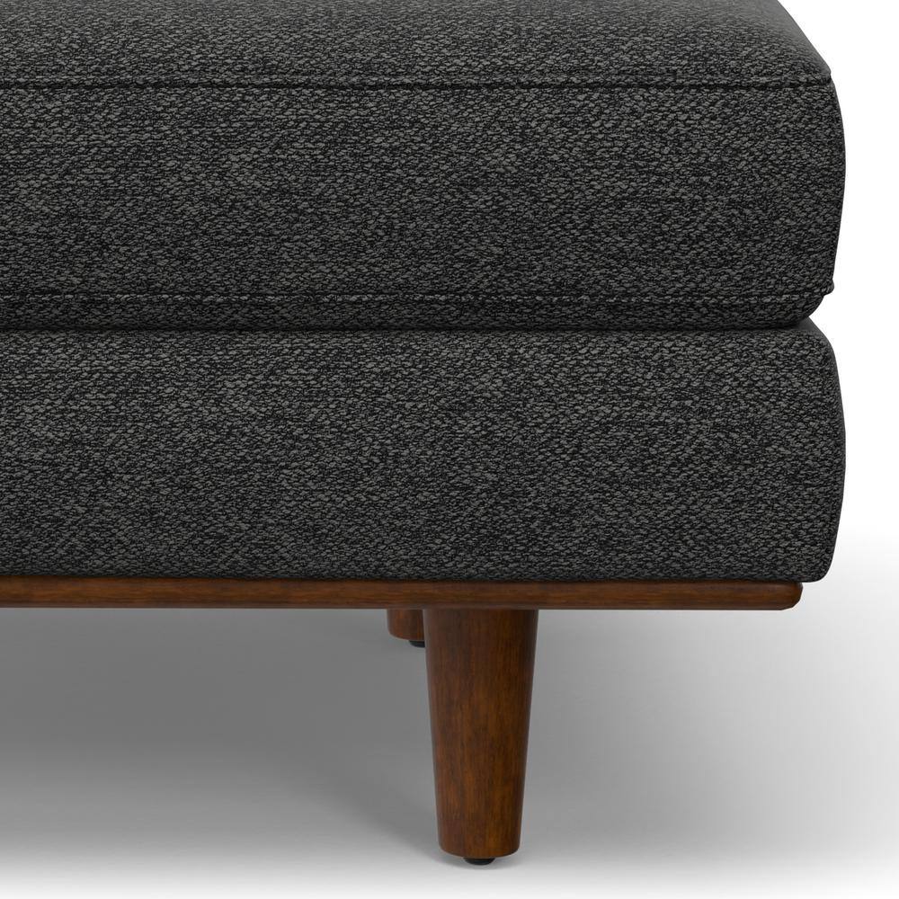 Charcoal Grey Large Rectangular Upholstered Ottoman