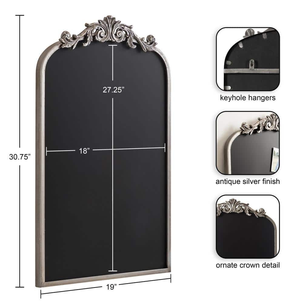Arendahl Silver Ornate Framed Magnetic Chalkboard, 19x31