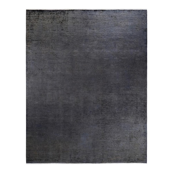 Chloe & Olivia Home Fine Vibrance Gray 8 ft. x 10 ft. Solid Wool Indoor Area Rug