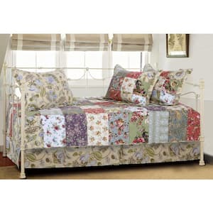 Cozy Line Home Fashions Vintage Floral Rose Chintz 3-Piece Khaki Pink Green  Scalloped Cotton Queen Quilt Bedding Set BB20181004Q - The Home Depot