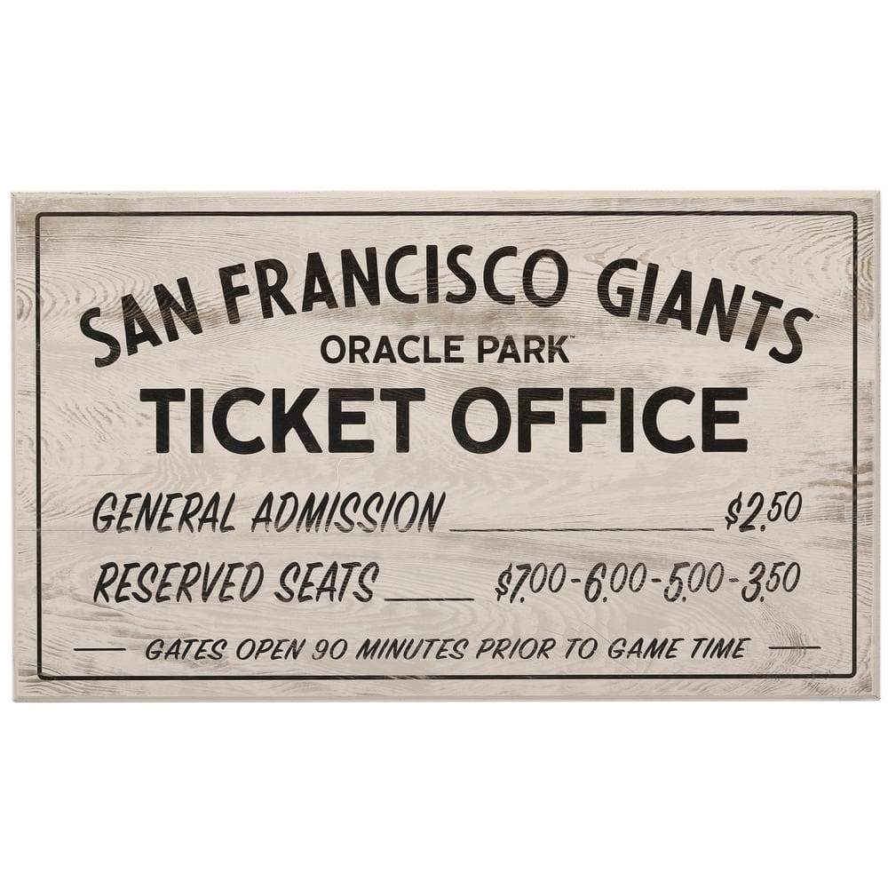 San Francisco Giants 10 x 17 Ticket Office Wood Sign