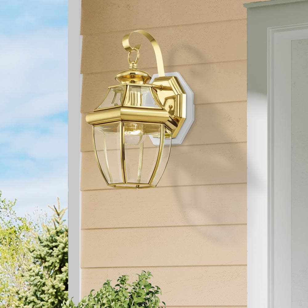 Polished Brass Traditional Outdoor Wall Lantern Sconce