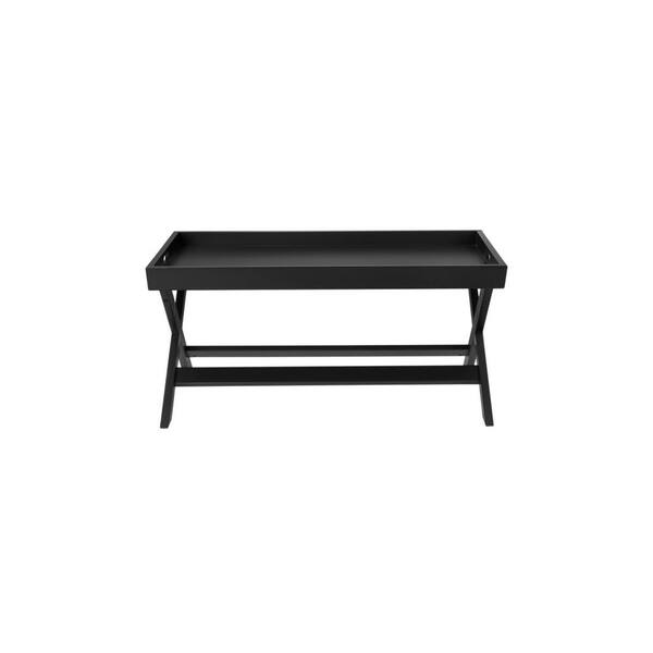 Stylewell Rectangular Dark Charcoal Wood Tray Top Coffee Table 40 In W X 18 H Et 1001 Black Stylewell Rectangular Dark Charcoal, Black Rectangle Tray Coffee Table