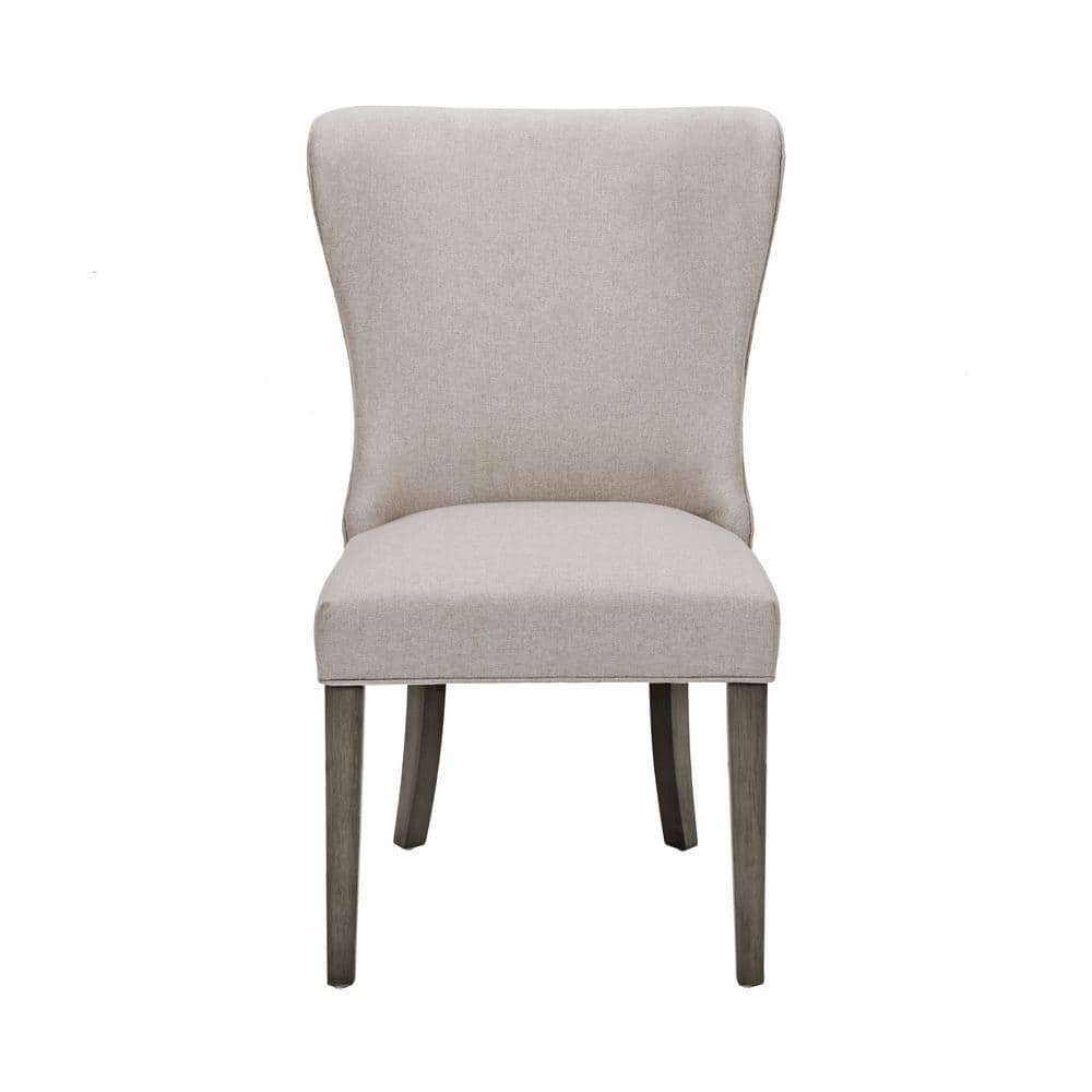 Helena Cream and Gray Upholstered Parsons Dining Chair