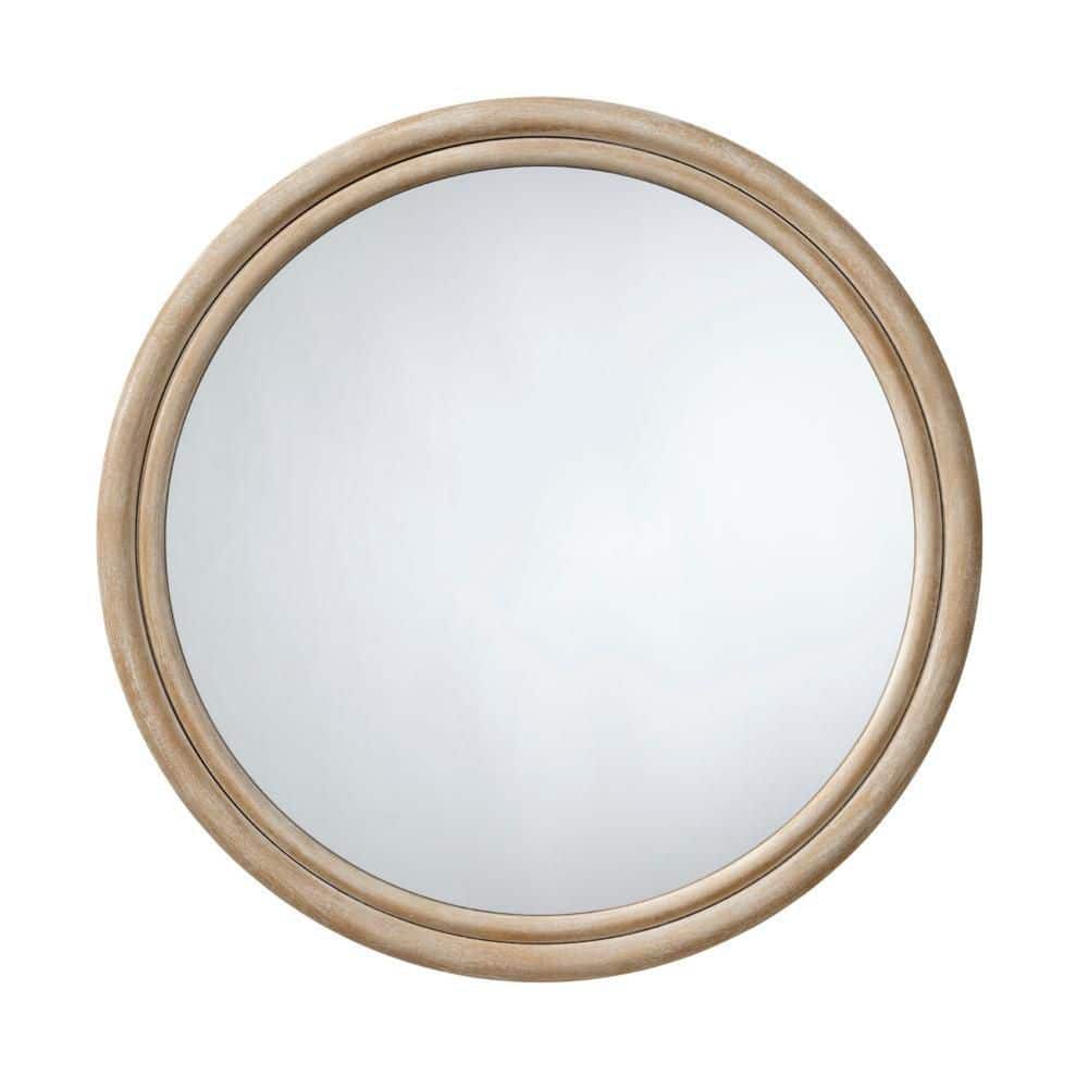 Riri Natural Brown 1.5 in. W x 36 in. H Round Wood Framed Mirror price history on PriceWatchPro