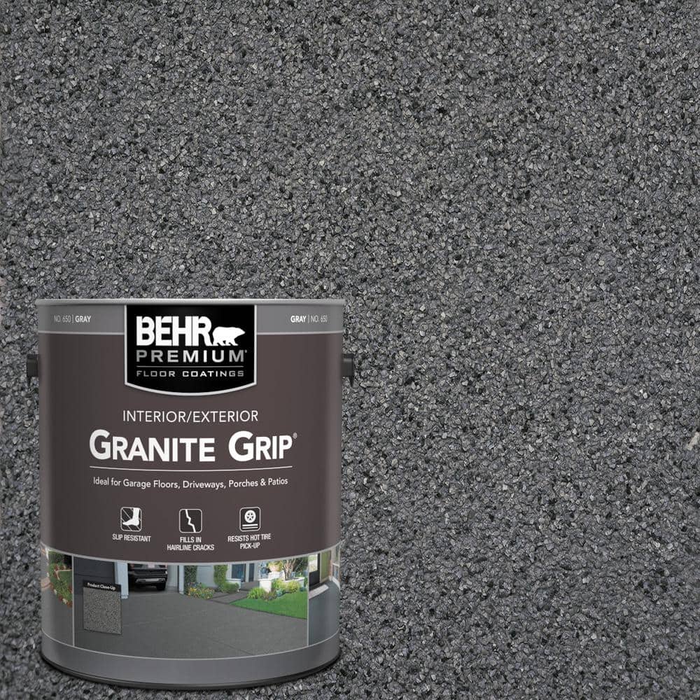 BEHR PREMIUM #GG-17 Mineral Gray Decorative Flat Interior/Exterior  Concrete Floor Coating 65001 The Home Depot