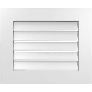 24 in. x 20 in. Vertical Surface Mount PVC Gable Vent: Functional with Standard Frame
