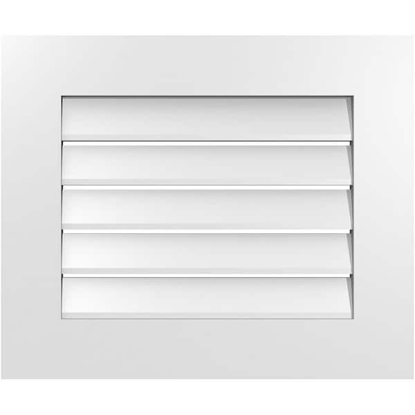 Ekena Millwork 24 in. x 20 in. Vertical Surface Mount PVC Gable Vent: Functional with Standard Frame