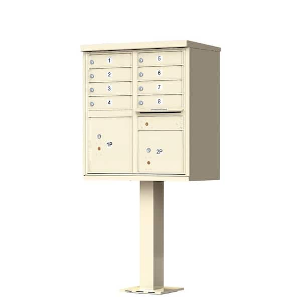Florence Vital 1570 Series 8 Mailboxes, 1 Outgoing Mail Compartment, 2 Parcel Lockers Pedestal Mount Cluster Box Unit