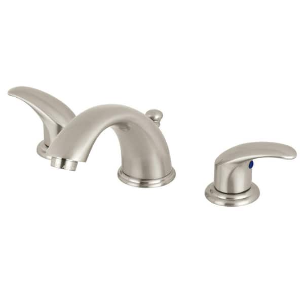 Kingston Brass Legacy 8 in. Widespread 2-Handle Bathroom Faucets with Plastic Pop-Up in Brushed Nickel