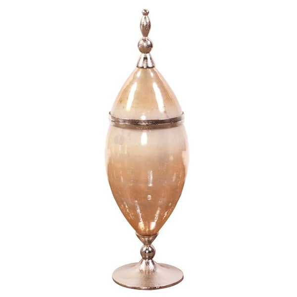 Unbranded Large Caramelized Antique Glass Decorative Urn