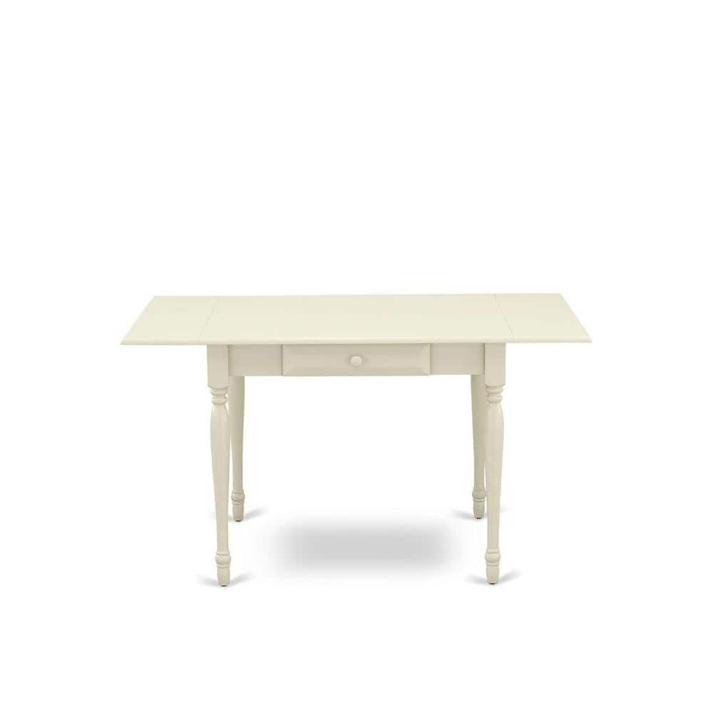 Linen White Rectangular Dining Table Set with Black Upholstered Chairs
