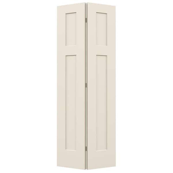 JELD-WEN 30 in. x 80 in. Craftsman Hollow Core Primed Primed Smooth Molded Composite Bi-fold Door