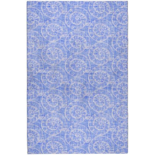 Dream Shag Premium Machine Washable Abstract ADS190 Blue 9 ft. x 12 ft. Area Rug
