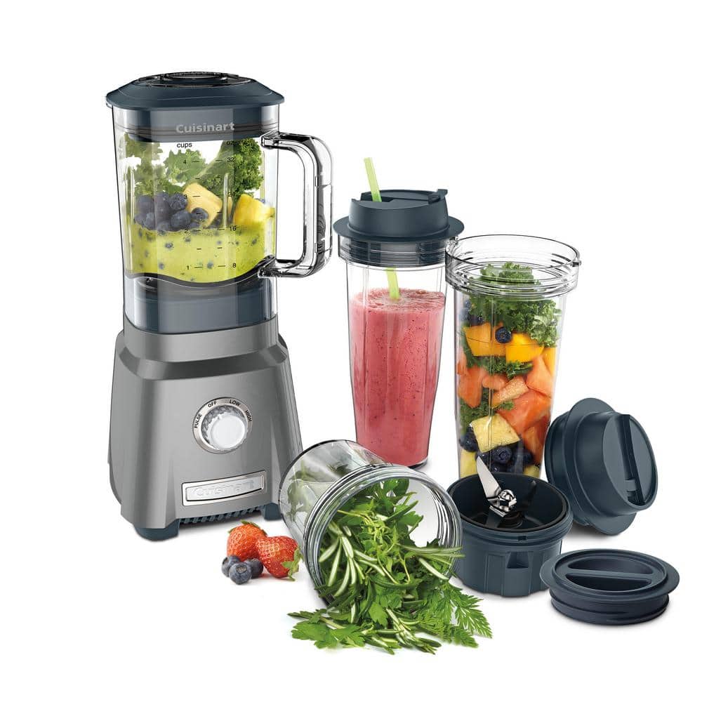 Gunmetal Compact Juicing Blender with Variable Speed and Travel Cups