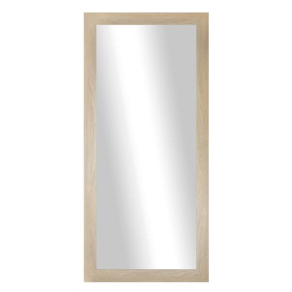 Modern Rustic (38 in. W x 33 in. H) Blonde Maple MDF Wide Rectangle Mirror