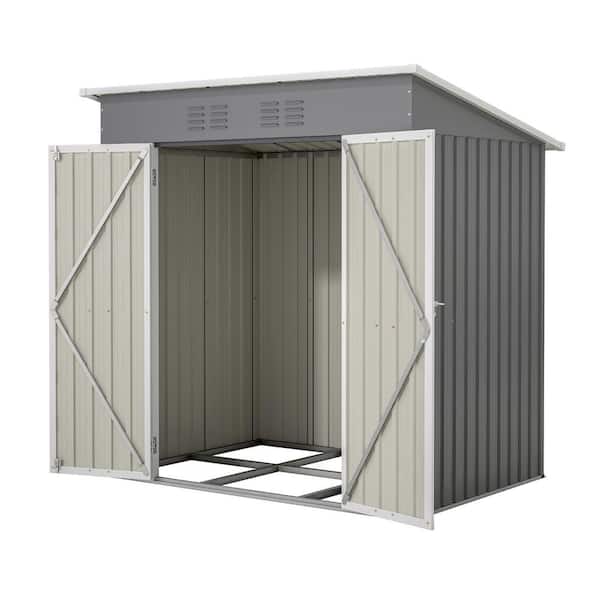Utility Tool Shed 72.05 in. W x 53.54 in. D x 71.65 in. H Metal Outdoor Storage Cabinet with Lockable Double Doors