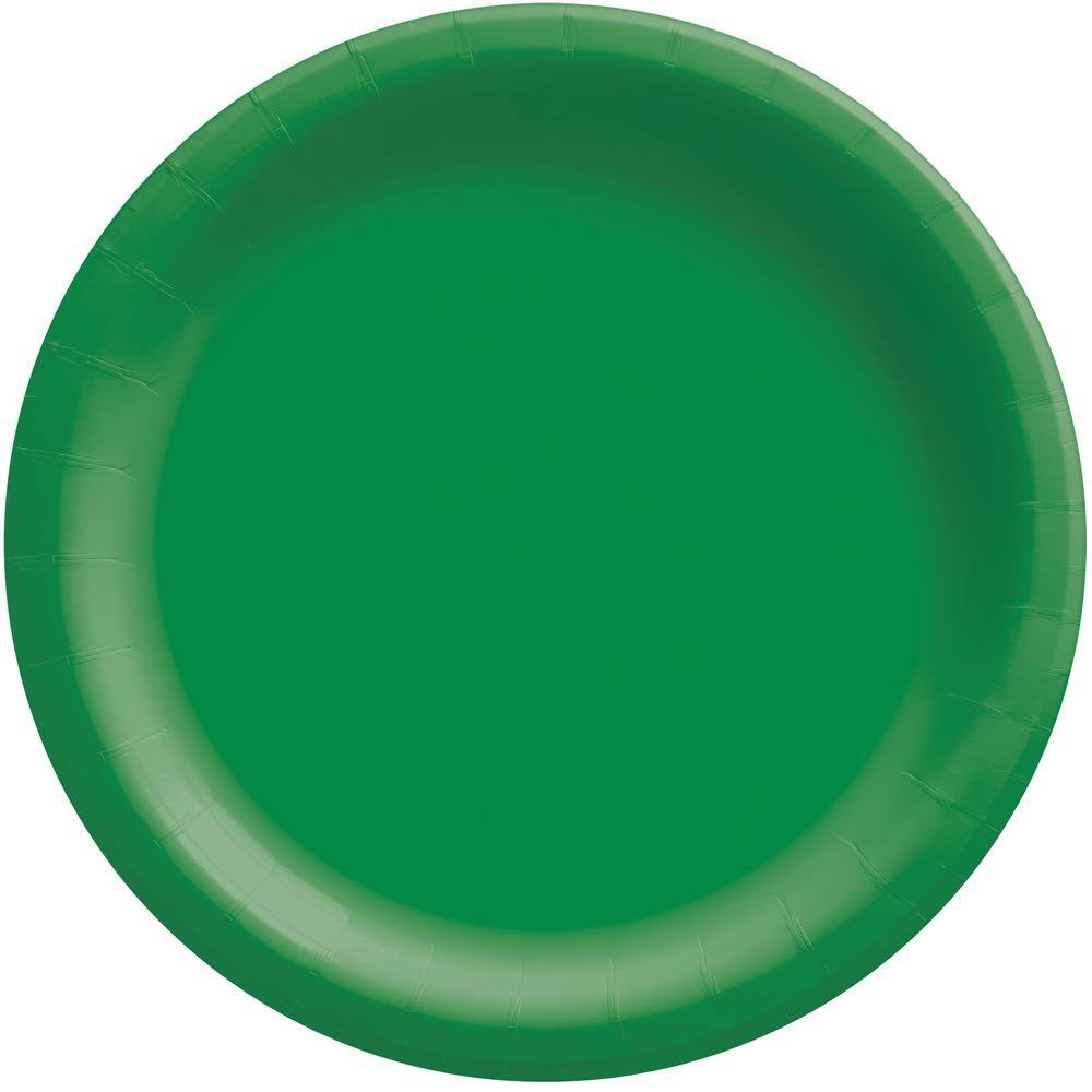 UPC 192937215340 product image for Amscan 6.75 in. x 6.75 in. Festive Green Round Paper Plates (200-Pieces) | upcitemdb.com