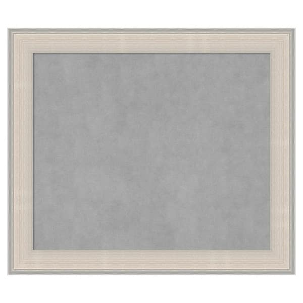 Amanti Art Cottage White Silver 28 in. x 24 in. Framed Magnetic Board