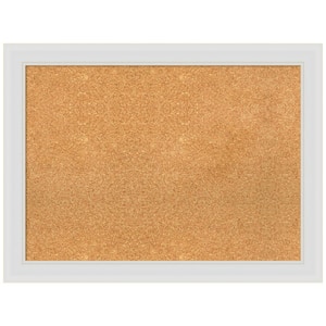 Flair Soft White 31.88 in. x 23.88 in. Framed Corkboard Memo Board