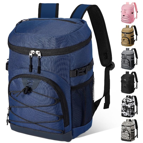 30L Cooler Backpack Leakproof Insulated Storage Navy 1-Piece