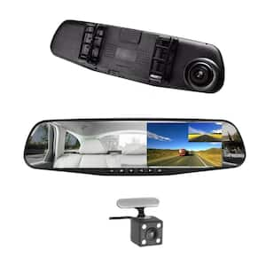 4.3 in. Rear View Mirror Video Recorder Back Up Car Camera Dual Lens with Night Vision Front & Rear for Backup Security