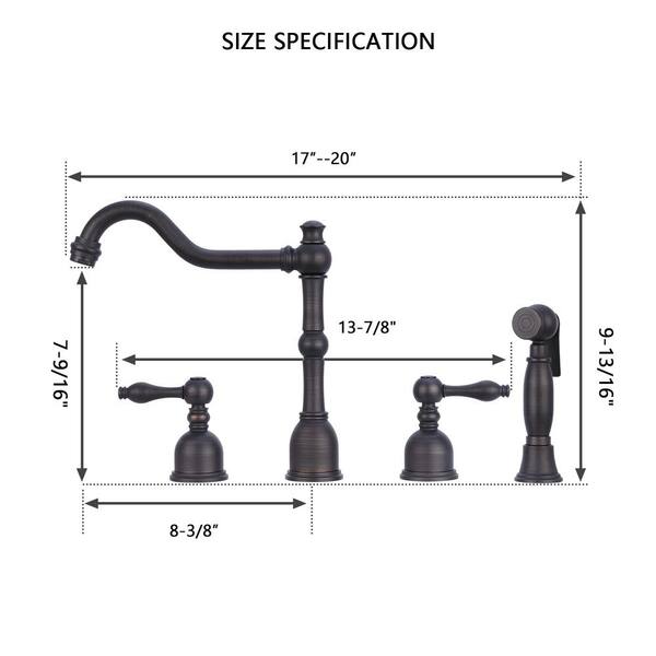 Porter 2-Handle Standard Kitchen Faucet with Side Sprayer in Oil Rubbed Bronze Porter 2-Handle Standard Kitchen Faucet with Side Sprayer in Oil Rubbed Bronze