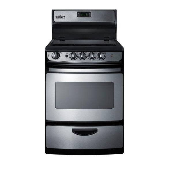 Summit Appliance 24 in. 3 cu. ft. Electric Range in Stainless Steel
