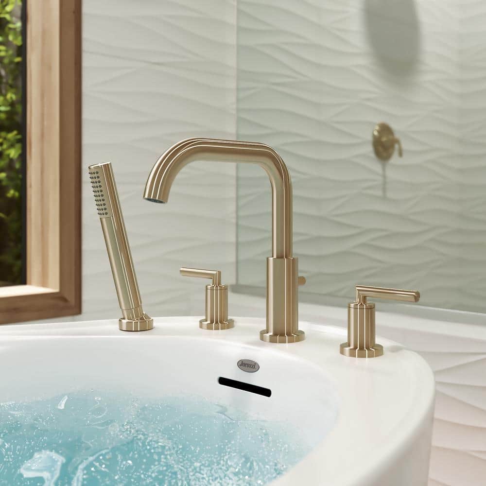 Brushed Bronze Double Handle Deck Mounted Roman Tub Faucet