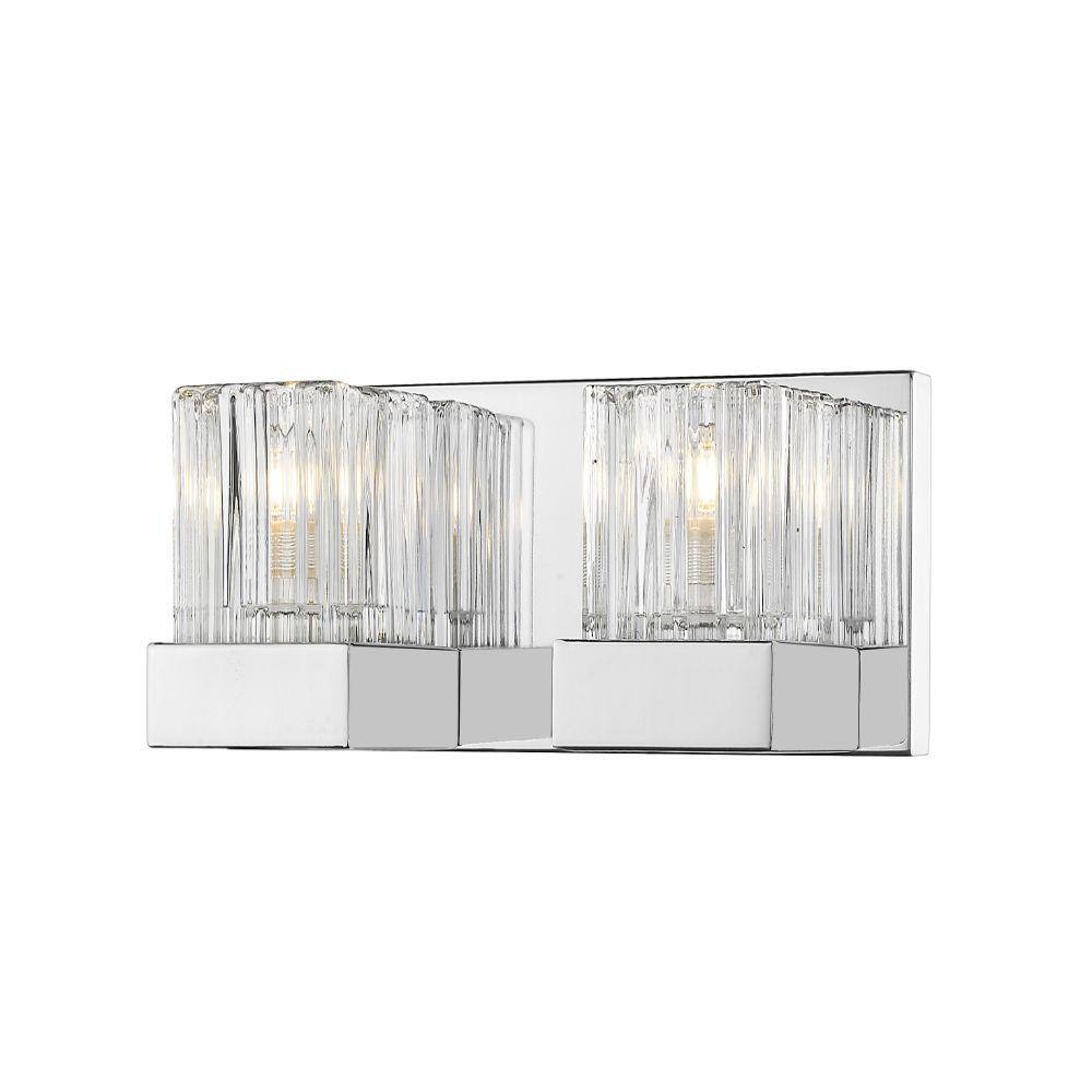UPC 685659143096 product image for Filament Design 12 in. 2-Light Chrome Vanity Light with Clear Ribbed and Frosted | upcitemdb.com