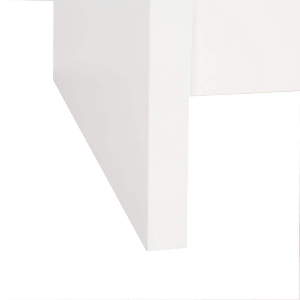 White Rectangular Wood Lift-Top Coffee Table with Storage