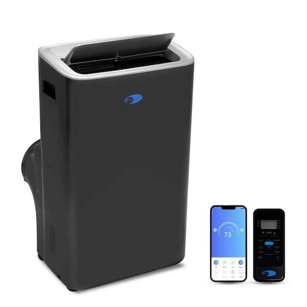 10,000 BTU Inverter Portable Air Conditioner Cools 500 sq. ft. with Dehumidifier, Remote, and Wifi Enabled in Black