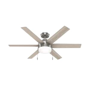 Tustin 52 in. Indoor Brushed Nickel Ceiling Fan with Light