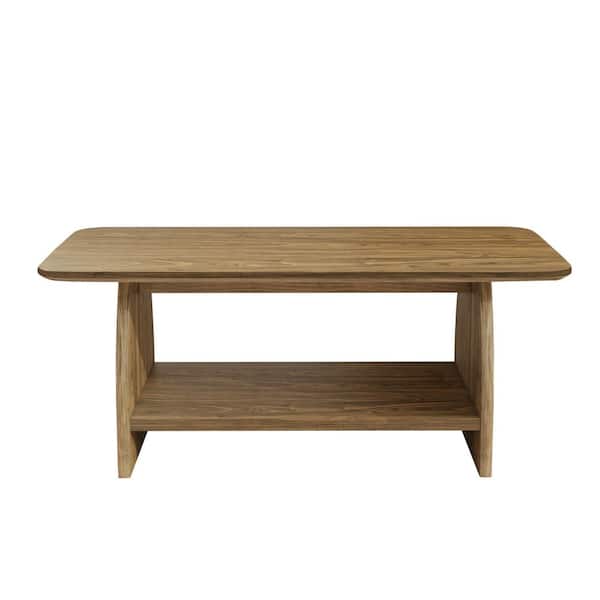Natural Brown Wood Outdoor Coffee Table