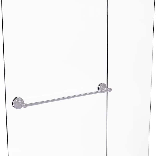 Allied Brass Que New Collection 30 in. Over-the-door Single Towel Bar in Satin Chrome