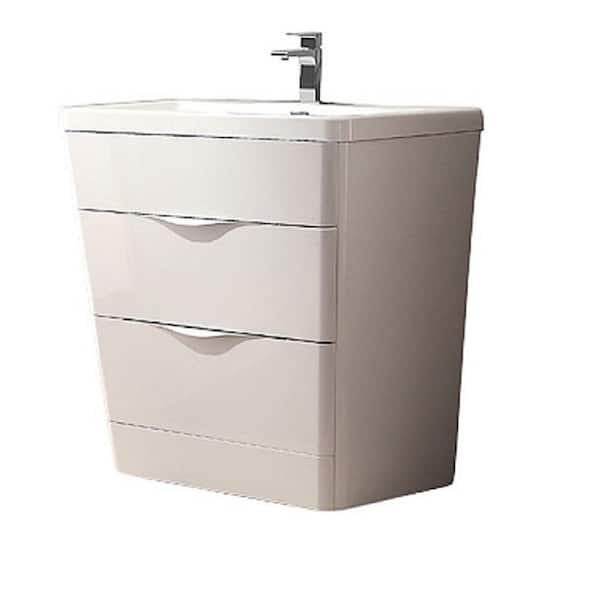 Fresca Milano 32 in. Vanity in White with Acrylic Vanity Top in White