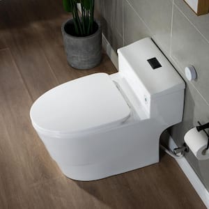 Conserver 1-Piece 1.28 GPF High Efficiency Dual Flush Elongated All-in-One Toilet in White with Seat Included