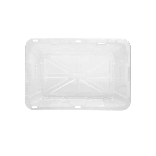 HDX - 27 Gal. Tough Storage Tote in Clear with Yellow Lid