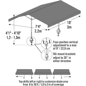 7 ft. W x 10 ft. H Tilt-Mount, Quick-Clamp Canopy with Pop-Up Frame, High-Impact Connectors, and Mildew-Resistant Fabric