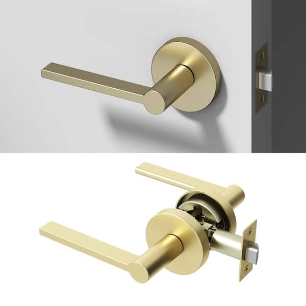 Okun Brio Metal Brushed Champagne Gold Passage Hall/Closet Round
