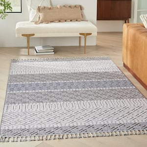 Paxton Ivory/Slate 5 ft. x 8 ft. Geometric Contemporary Area Rug