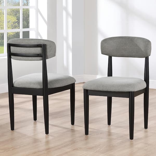 Steve Silver Magnolia Gray Polyester Cushioned Black Side Chair
