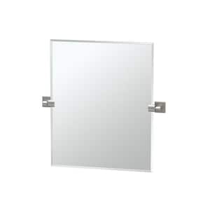 Elevate 20 in. W x 24 in. H Frameless Rectangular Beveled Edge Bathroom Vanity Mirror in Satin Nickel