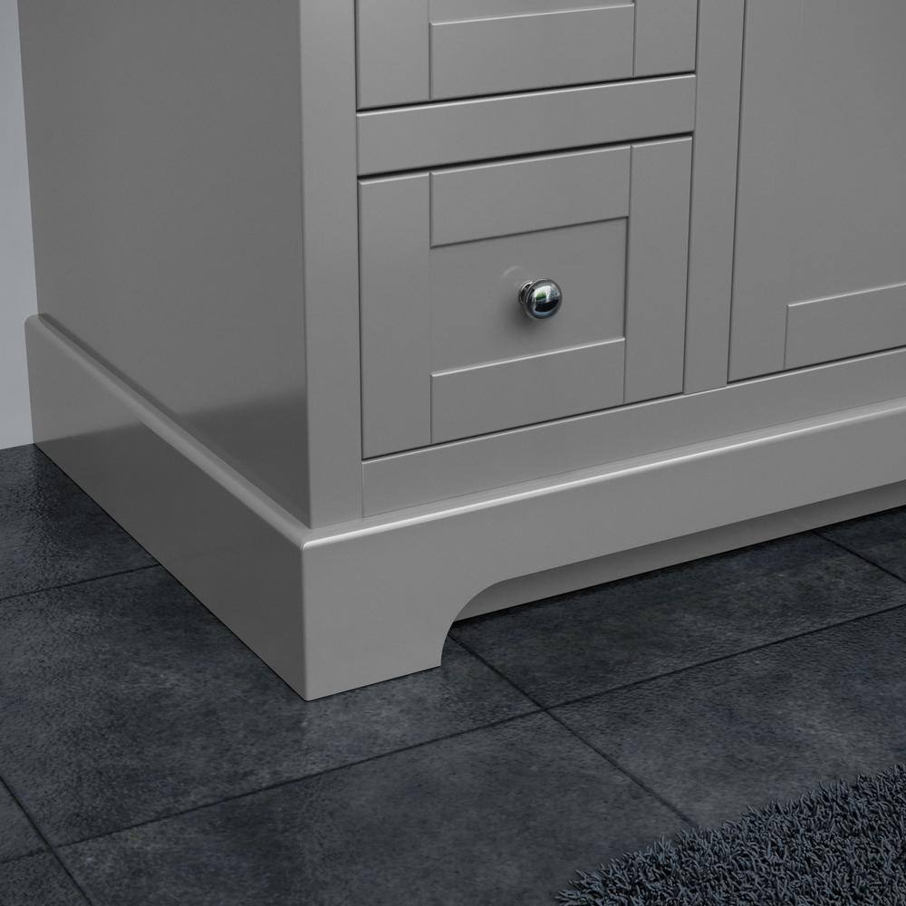 Avery 48'' Dark Gray Single Freestanding Vanity with Carrara Marble Top