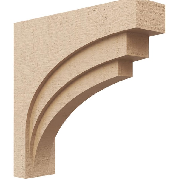 Ekena Millwork 4 in. x 16 in. x 16 in. Thin Rockford Rough Cedar Woodgrain TimberThane Corbel, Primed Tan