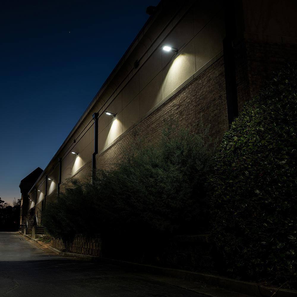2800 Lumen Gray Solar Security Light with Motion Sensor and Timer