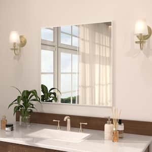 Sight 30 in. W x 30 in. H Rectangular Framed Wall Bathroom Vanity Mirror in Brushed Nickel