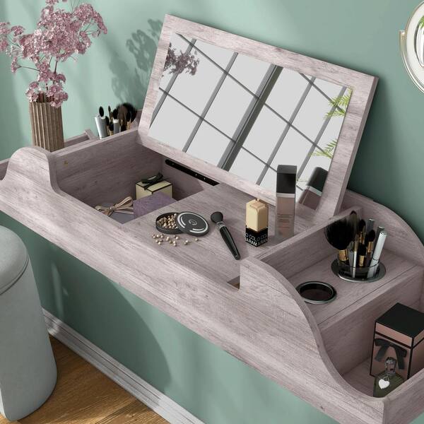 💄✨ New VANITY Makeup Dresser, Mirror & Floating Shelves 💲39