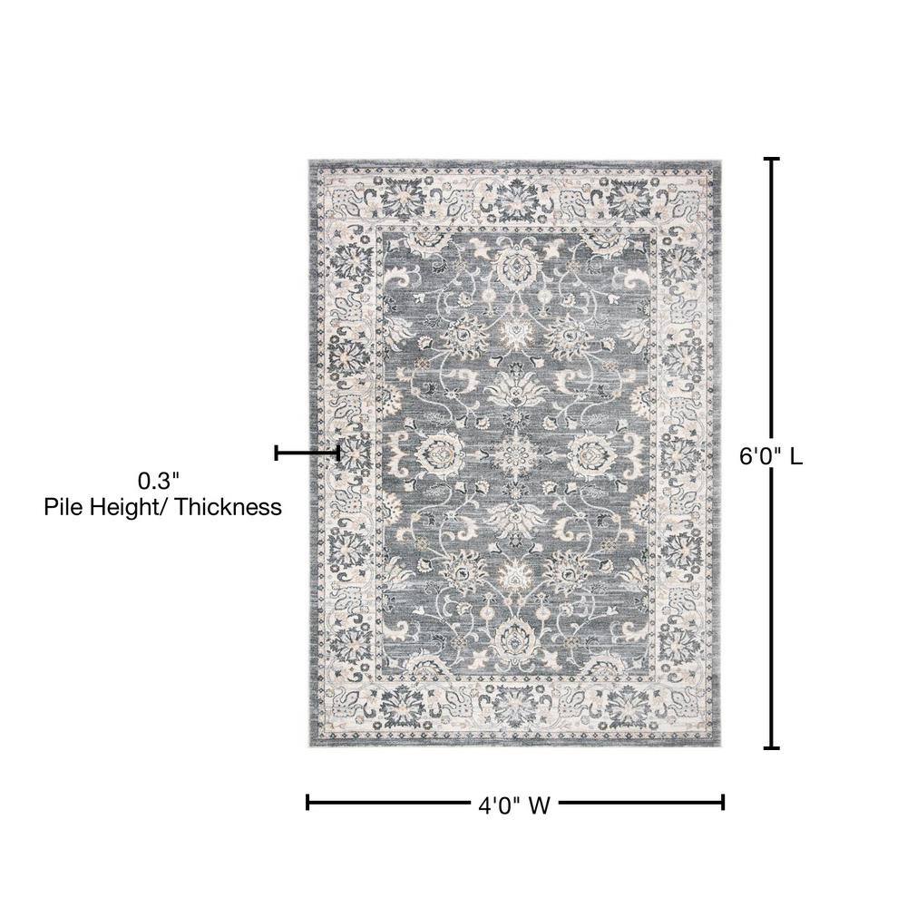 Isabella 4' x 6' Multicolor Synthetic Area Rug
