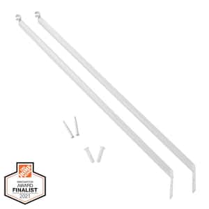 12 in. L White Steel Shelf Support Bracket (2-Pack)